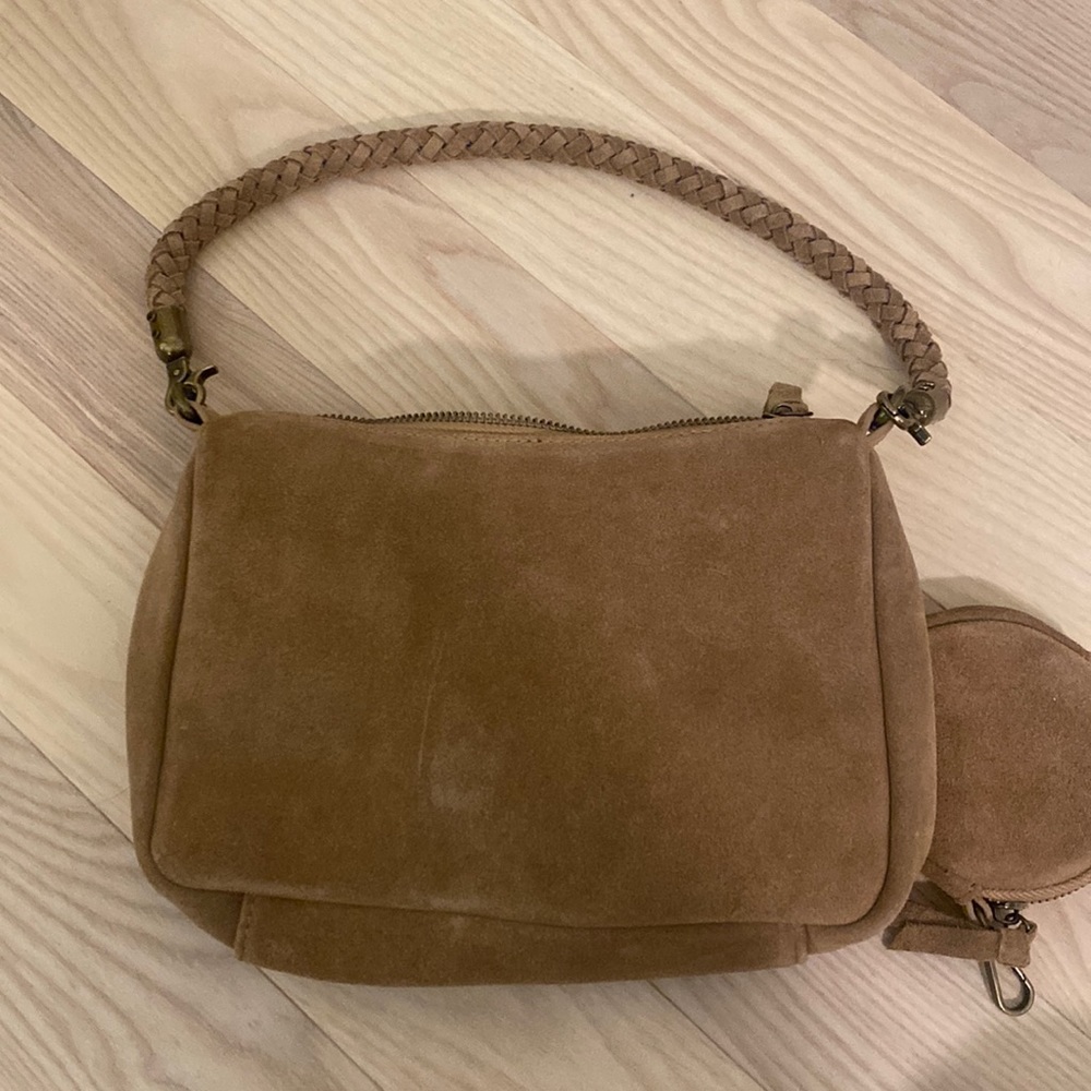 Anthropology suede hand bag
